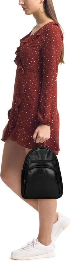 Old West Leren Dames Rugzak San Antonio M - Zwart -Kofferland Goedkope Winkel 327x1200 1