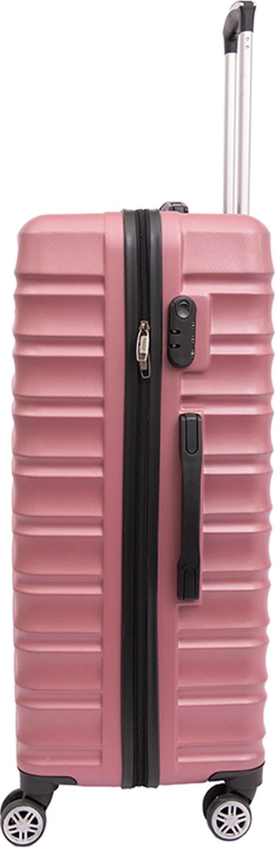 Tobeyz - Kofferset - 3-delig Roze Handbagage - Verrijdbaar Op 4 Wielen - Stevig ABS - Lichtgewicht, Trolley 2 Tobeyz - Kofferset - 3-delig Roze Handbagage - Verrijdbaar Op 4 Wielen - Stevig ABS - Lichtgewicht, Trolley - Afbeelding 2