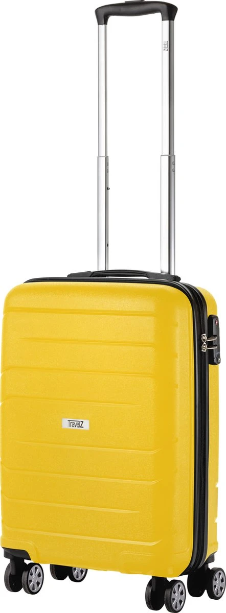TravelZ Big Bars Handbagagekoffer 55cm Met TSA-slot - Ultrasterk - Geel 1 TravelZ Big Bars Handbagagekoffer 55cm Met TSA-slot - Ultrasterk - Geel