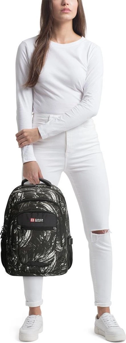 Enrico Benetti Santa Cruz 62038 Laptoprugzak 17" - Zwart Verenprint 7 Enrico Benetti Santa Cruz 62038 Laptoprugzak 17" - Zwart Verenprint - Afbeelding 7