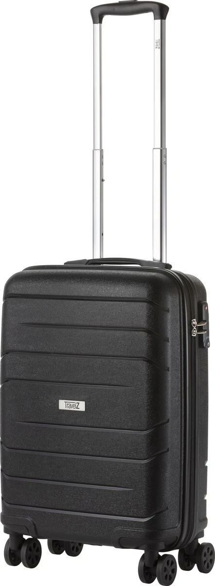 TravelZ Big Bars Handbagagekoffer 55cm Met TSA-slot - Ultrasterk - Zwart 1 TravelZ Big Bars Handbagagekoffer 55cm Met TSA-slot - Ultrasterk - Zwart