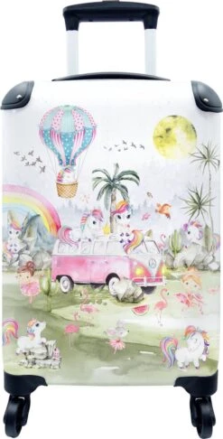 Koffer - Unicorn - Regenboog - Kinderen - 35x55x20 Cm - Handbagage - Trolley - Fotokoffer