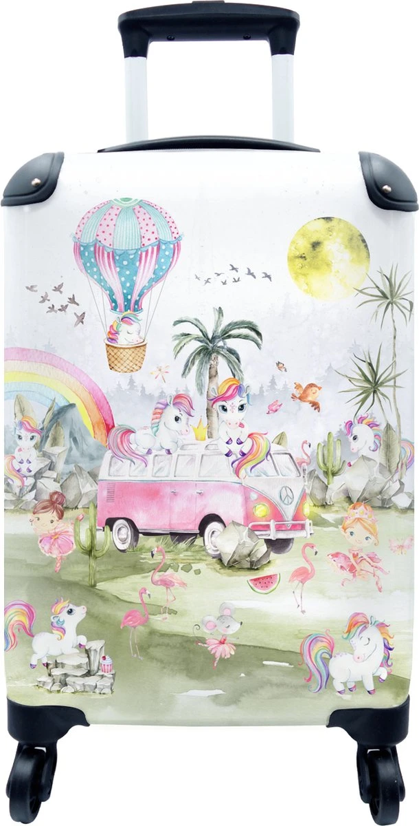 Koffer - Unicorn - Regenboog - Kinderen - 35x55x20 Cm - Handbagage - Trolley - Fotokoffer 1 Koffer - Unicorn - Regenboog - Kinderen - 35x55x20 Cm - Handbagage - Trolley - Fotokoffer