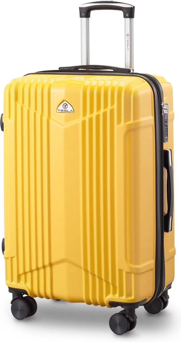 Tesla PC - Reiskoffer - 65 Cm - 4 Wielen - Geel 1 Tesla PC - Reiskoffer - 65 Cm - 4 Wielen - Geel