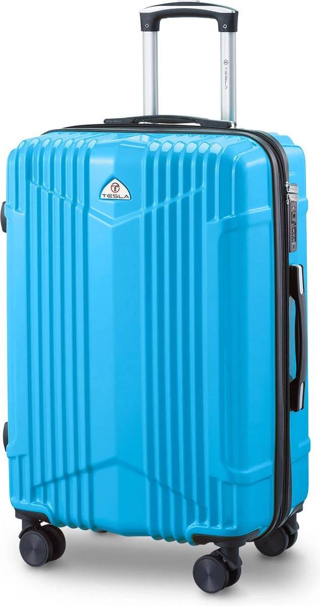 Tesla PC - Reiskoffer - 65 Cm - 4 Wielen - Licht Blauw 1 Tesla PC - Reiskoffer - 65 Cm - 4 Wielen - Licht Blauw