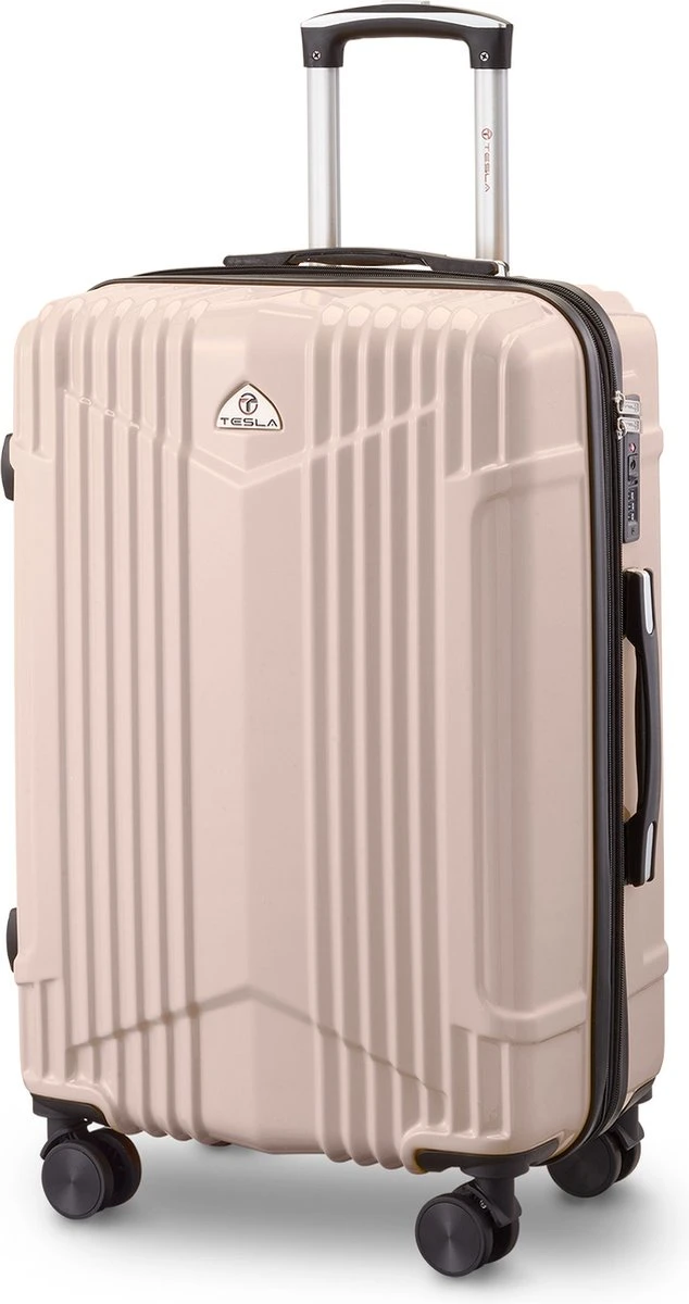 Tesla PC - Reiskoffer - 65 Cm - 4 Wielen - Roze 1 Tesla PC - Reiskoffer - 65 Cm - 4 Wielen - Roze