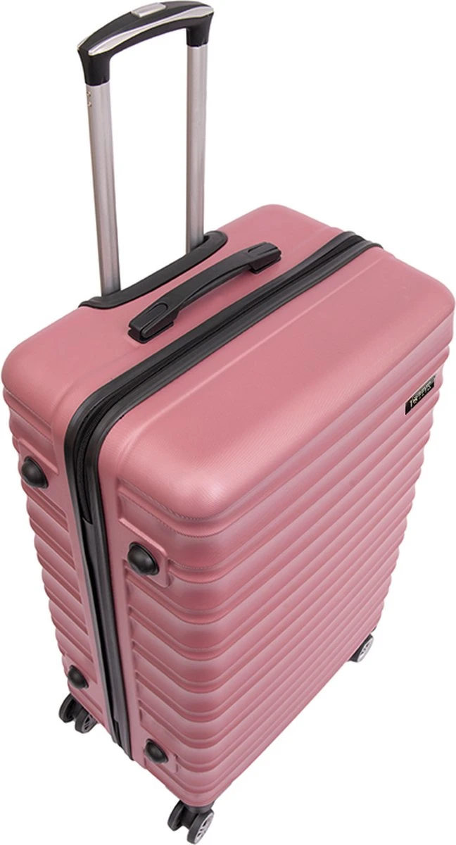 Tobeyz - Kofferset - 3-delig Roze Handbagage - Verrijdbaar Op 4 Wielen - Stevig ABS - Lichtgewicht, Trolley 4 Tobeyz - Kofferset - 3-delig Roze Handbagage - Verrijdbaar Op 4 Wielen - Stevig ABS - Lichtgewicht, Trolley - Afbeelding 4