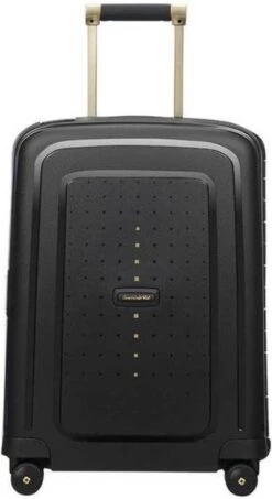 Samsonite Reiskoffer - S'Cure Dlx Spinner 55/20 (Handbagage) Black/Gold Deluscious -Kofferland Goedkope Winkel 655x1200 1