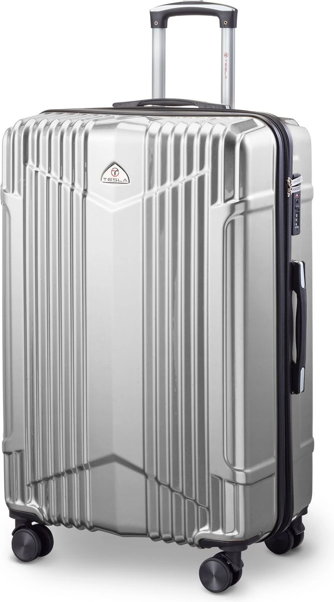 Tesla PC - Reiskoffer - 75 Cm - 4 Wielen - Zilver 1 Tesla PC - Reiskoffer - 75 Cm - 4 Wielen - Zilver