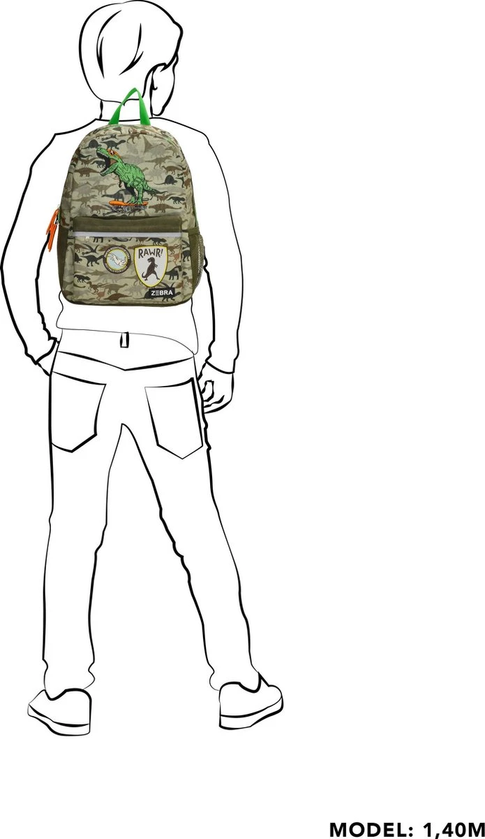Zebra Rugzak Dino Camouflage (m) + Dino Ei 7 Zebra Rugzak Dino Camouflage (m) + Dino Ei - Afbeelding 7