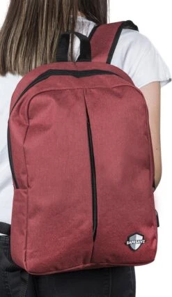 SafeSave Rugtas – Waterafstotende Schooltas Met Laptop Vak En Usb Aansluiting – Schoudertas – 15.6 Inch – Rood -Kofferland Goedkope Winkel 696x1200 1