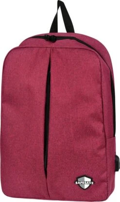 SafeSave Rugtas – Waterafstotende Schooltas Met Laptop Vak En Usb Aansluiting – Schoudertas – 15.6 Inch – Rood -Kofferland Goedkope Winkel 712x1200 3