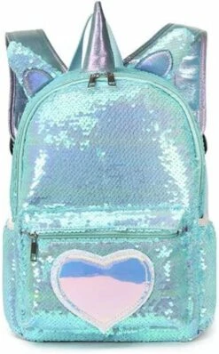 Eenhoorn Schooltas - Rugzak - Unicorn Rugtas 42 X 30 X 14 Cm- Kinderrugzak - Sequin- Luxe Giftset - Pailletten - Inclusief Tas + Etui - Turquoise - Voor Al Je Speelgoed En Schoolspullen -Kofferland Goedkope Winkel 744x1200 4