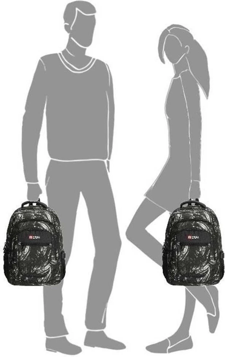 Enrico Benetti Santa Cruz 62038 Laptoprugzak 17" - Zwart Verenprint 2 Enrico Benetti Santa Cruz 62038 Laptoprugzak 17" - Zwart Verenprint - Afbeelding 2