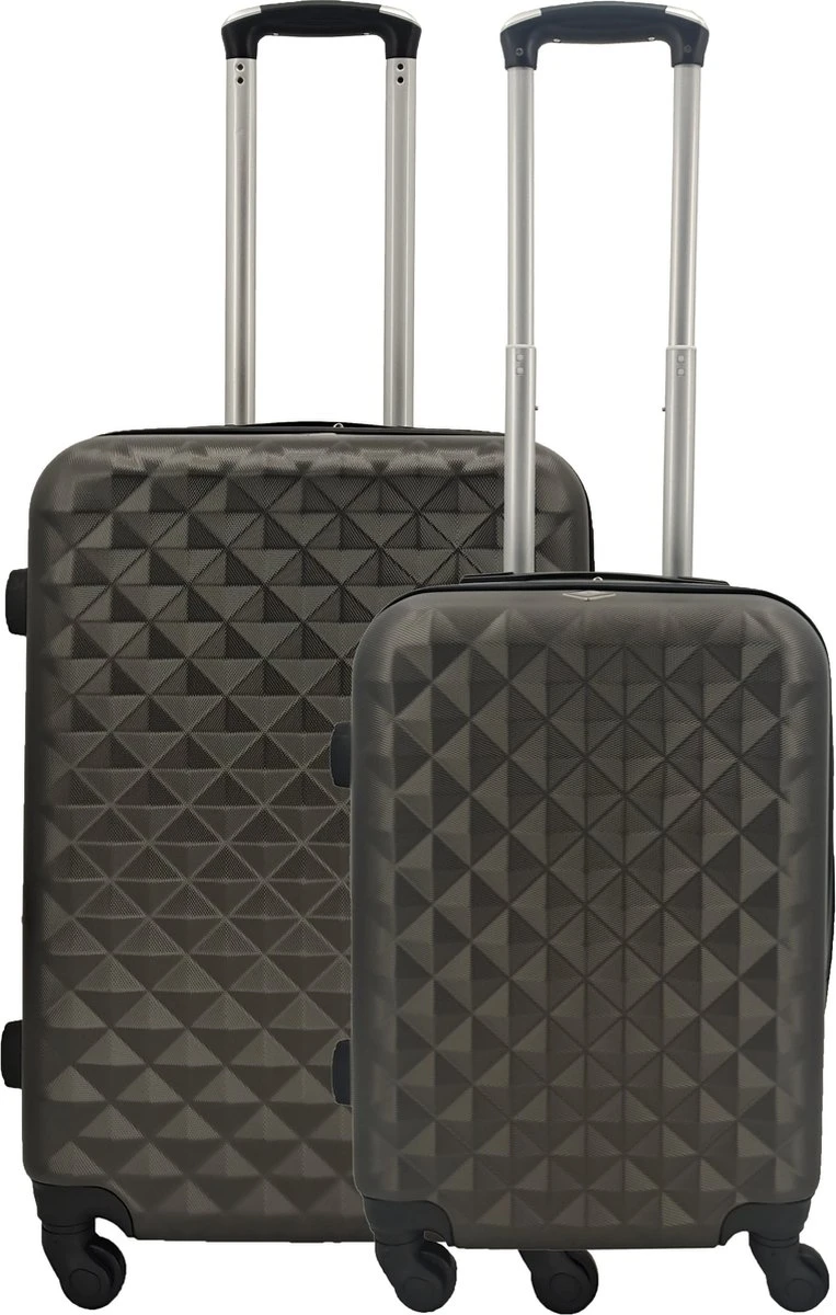 SB Travelbags Kofferset - 2 Delige 'Expandable' Koffer - Donker Grijs - 65cm/55cm 1 SB Travelbags Kofferset - 2 Delige 'Expandable' Koffer - Donker Grijs - 65cm/55cm