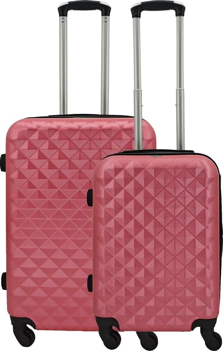 SB Travelbags Kofferset - 2 Delige 'Expandable' Koffer - Roze - 65cm/55cm 1 SB Travelbags Kofferset - 2 Delige 'Expandable' Koffer - Roze - 65cm/55cm