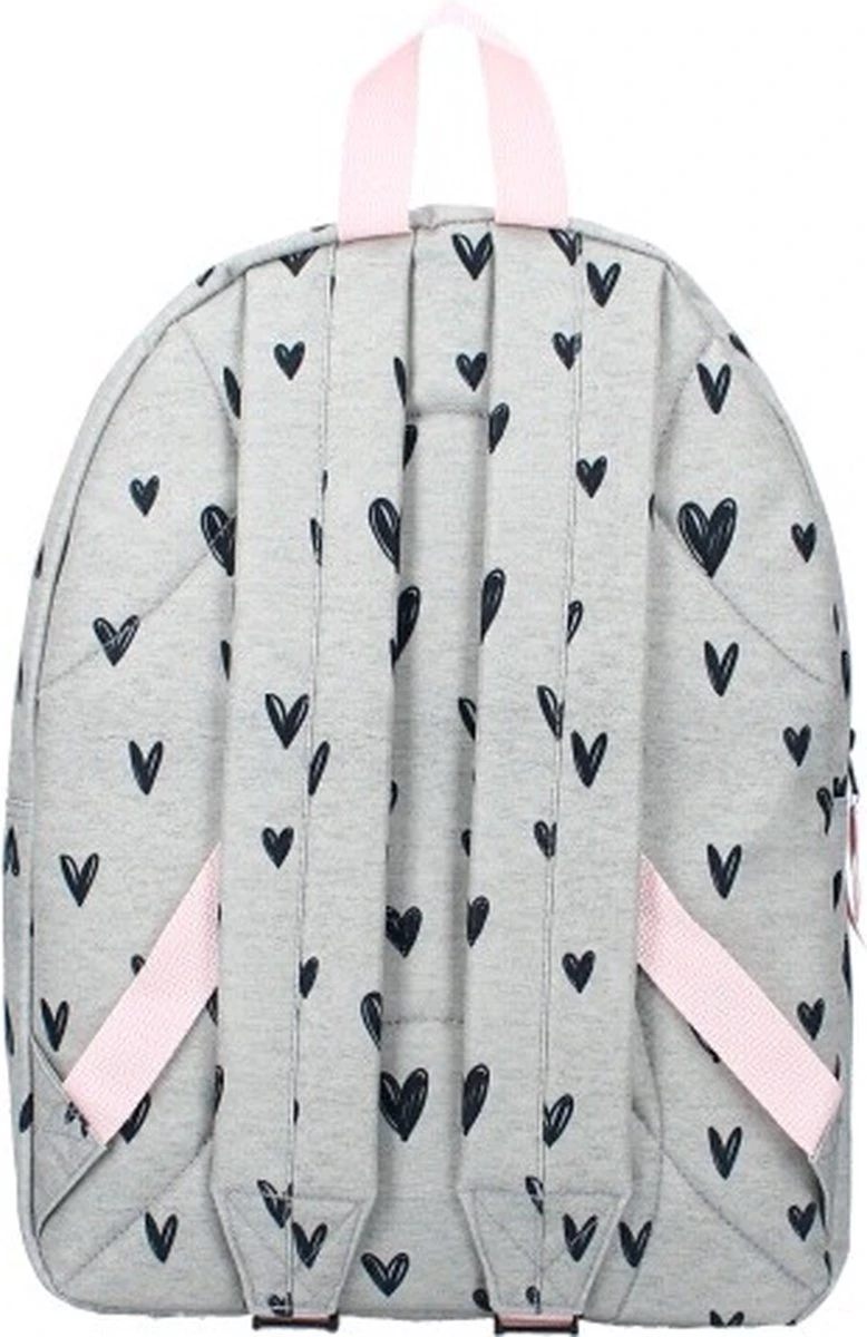 Milky Kiss Clever Girls - Rugzak - Schooltas Meisje - Grijs - Hartjes 6 Milky Kiss Clever Girls - Rugzak - Schooltas Meisje - Grijs - Hartjes - Afbeelding 6