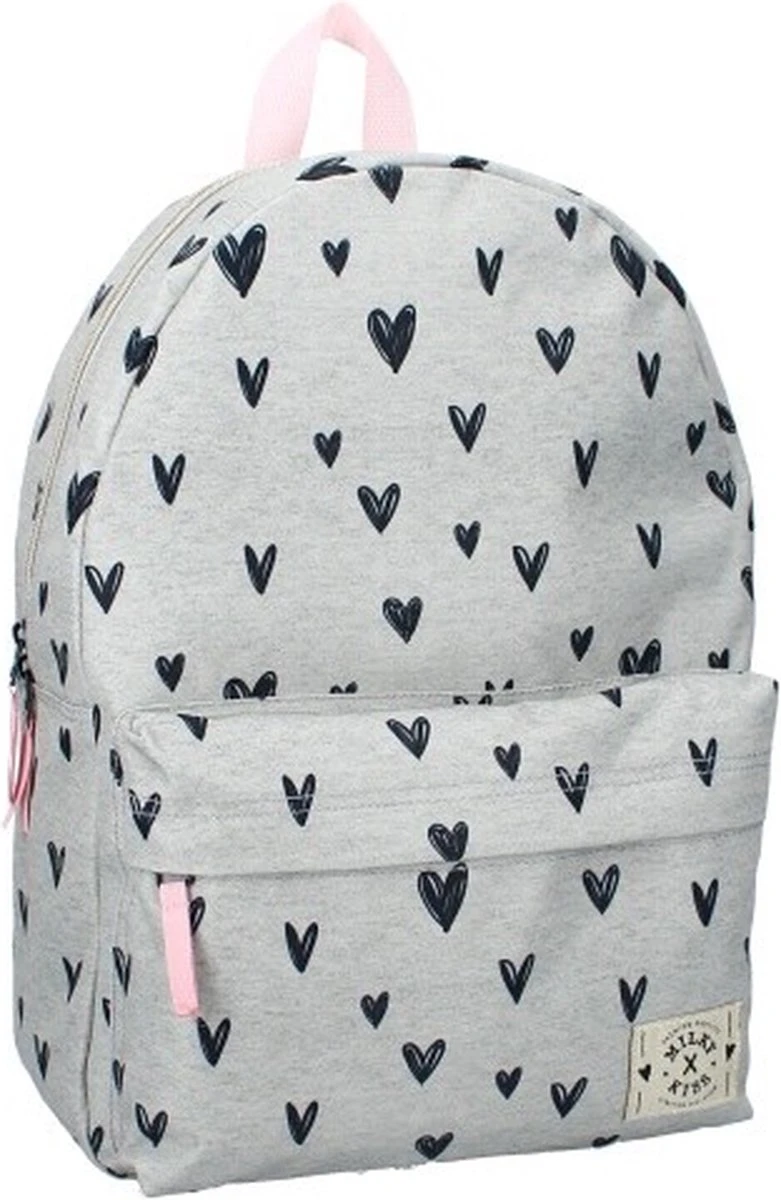 Milky Kiss Clever Girls - Rugzak - Schooltas Meisje - Grijs - Hartjes 7 Milky Kiss Clever Girls - Rugzak - Schooltas Meisje - Grijs - Hartjes - Afbeelding 7