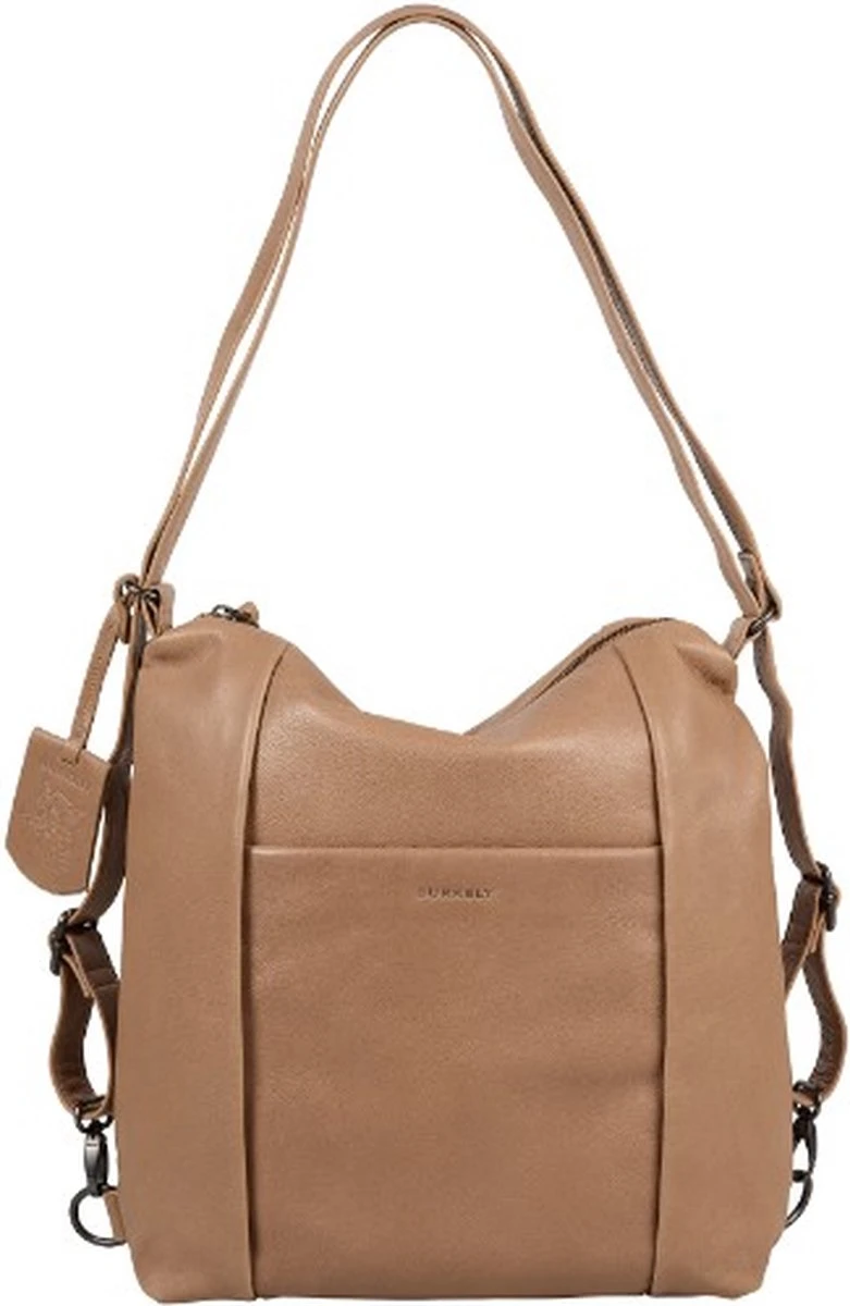 Burkely Just Jolie Dames Rugtas Hobo - Taupe 1 Burkely Just Jolie Dames Rugtas Hobo - Taupe