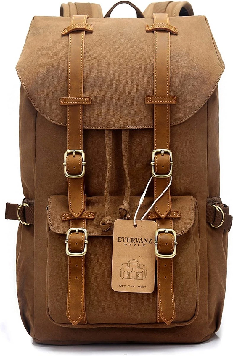 EV - Rugzak Canvas - Leder Details 1 EV - Rugzak Canvas - Leder Details