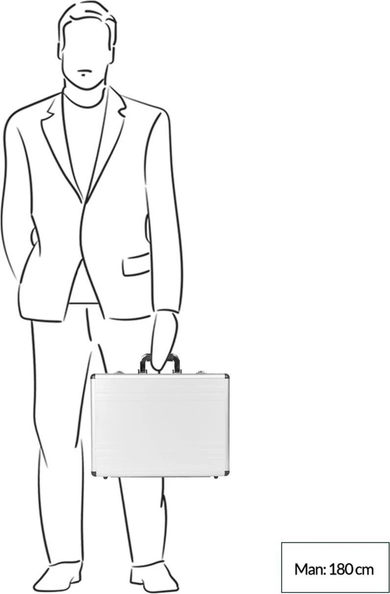 Dermata Laptoptas / Werktas / Aktetas - Business - Zilver - 2 Dermata Laptoptas / Werktas / Aktetas - Business - Zilver - - Afbeelding 2