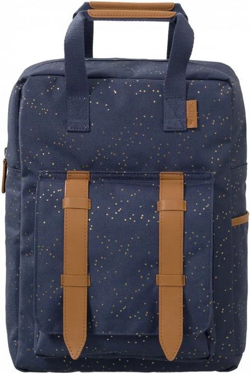 Fresk Rugzak Indigo Dots - Kinderrugzak - Boekentas Kleuterschool - Peuter Zak - Blauw Met Gouden Dots 3 Fresk Rugzak Indigo Dots - Kinderrugzak - Boekentas Kleuterschool - Peuter Zak - Blauw Met Gouden Dots - Afbeelding 3