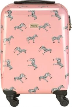 Princess Traveller Trendy Animal Collection - Handbagage Koffer - Zebra - Roze - 56cm -Kofferland Goedkope Winkel 810x1200 3