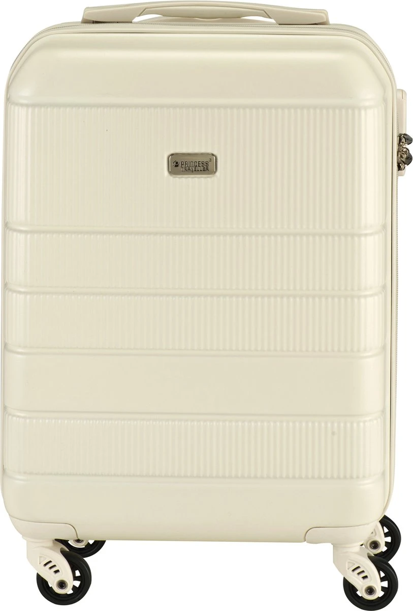 Princess Traveller Florence - Handbagagekoffer Met Strap - Crème - S - 55cm 1 Princess Traveller Florence - Handbagagekoffer Met Strap - Crème - S - 55cm