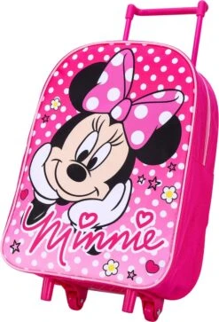 Disney MINNIE MOUSE Polka Dots Trolley Koffertje Vakantie Logeren Tripjes Roze