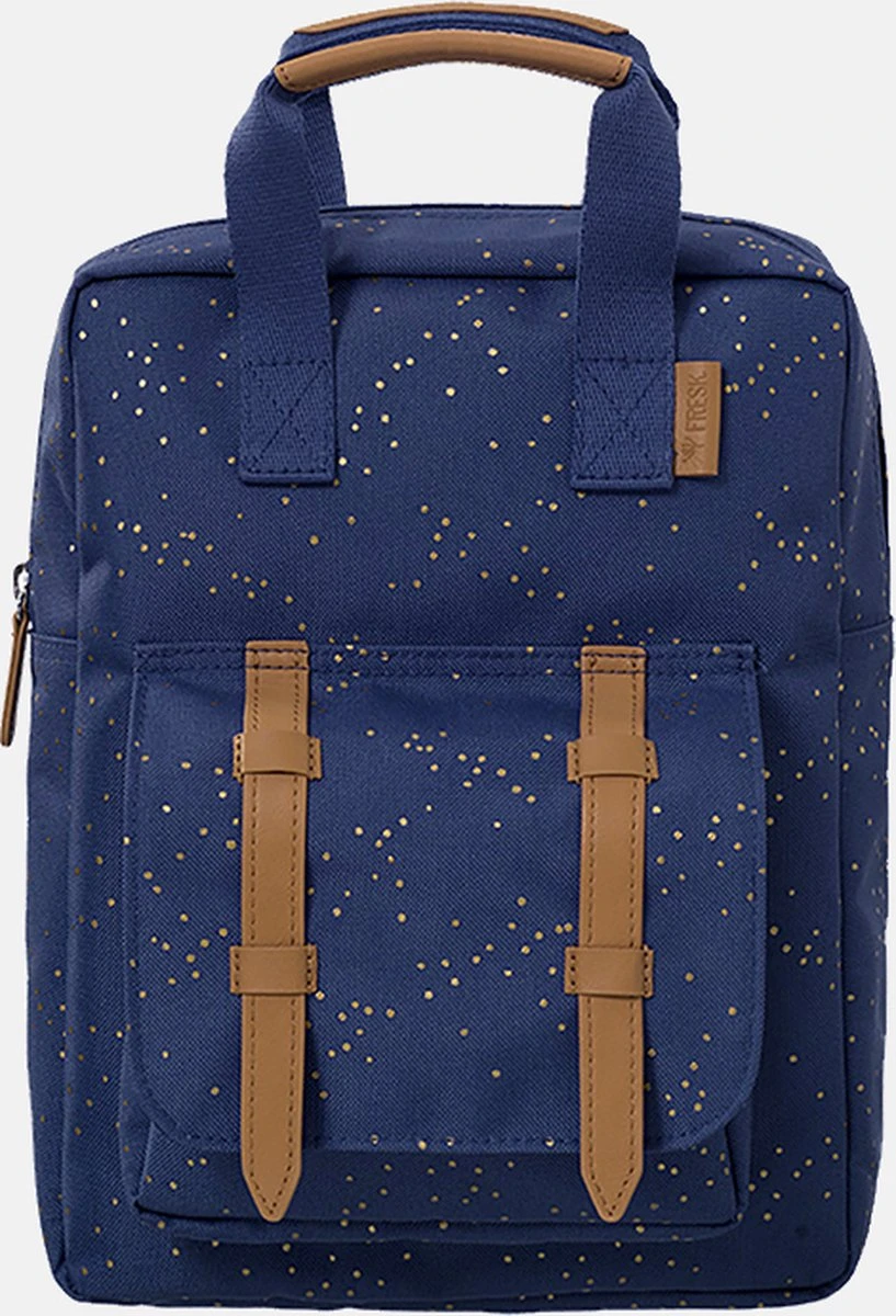 Fresk Rugzak Indigo Dots - Kinderrugzak - Boekentas Kleuterschool - Peuter Zak - Blauw Met Gouden Dots 1 Fresk Rugzak Indigo Dots - Kinderrugzak - Boekentas Kleuterschool - Peuter Zak - Blauw Met Gouden Dots
