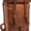 Johnny Fly Leren Rolltop Vintage Rugtas - Bruin - Ecologisch