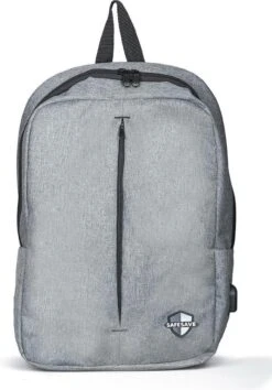 SafeSave Rugtas – Waterafstotende Schooltas Met Laptop Vak En Usb Aansluiting – Schoudertas – 15.6 Inch – Licht Grijs -Kofferland Goedkope Winkel 838x1200 2