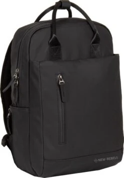 New Rebels® Harper - Rugtas - Zwart - Waterbestendig - 9L - 28x8x38cm - Rugzak / Backpack