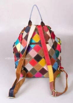 Viabologna Rugzak Escanella Van Gekleurde Stukjes Leer - Multicolour - -Kofferland Goedkope Winkel 856x1200 4