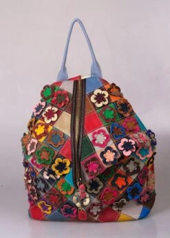 Viabologna Rugzak Escanella Van Gekleurde Stukjes Leer - Multicolour - -Kofferland Goedkope Winkel 856x1200 5