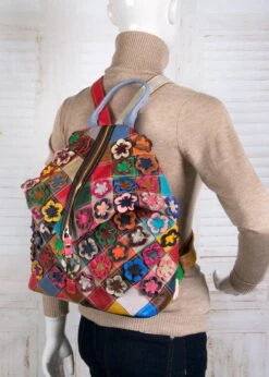 Viabologna Rugzak Escanella Van Gekleurde Stukjes Leer - Multicolour - -Kofferland Goedkope Winkel 856x1200 9