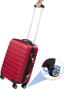 Tectake - Kofferset Trolleyset Reisset - 3-dlg Hardshell Wijnrood - 402670 -Kofferland Goedkope Winkel 858x1200 1