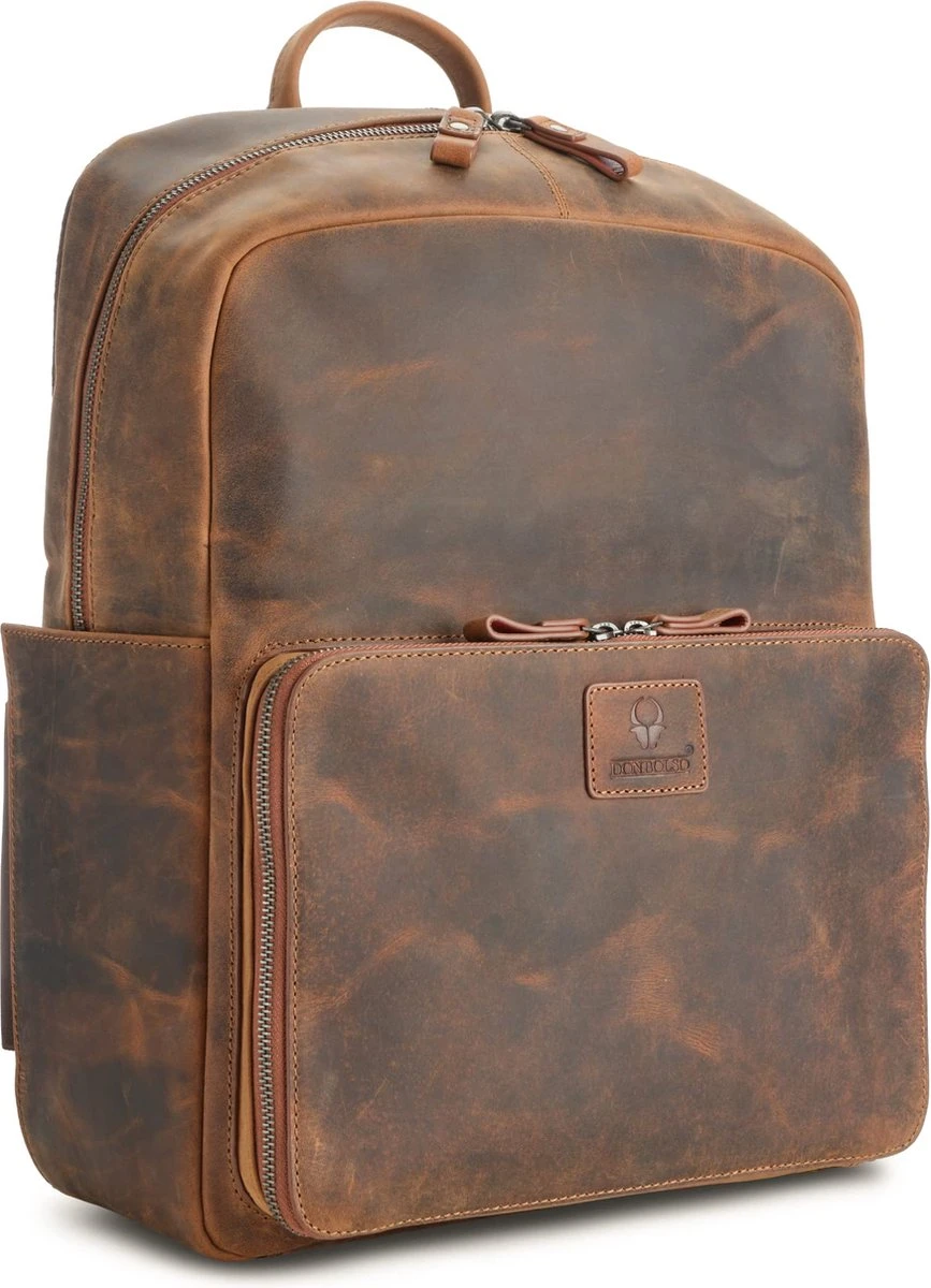 DONBOLSO Rugzak Tokio I Premium Lederen Dagrugzak Voor Mannen En Vrouwen Met Laptopvak I Ideale Lederen Rugzak Voor Op Reis, Kantoor, Universiteit I Handgemaakte Laptoptas I Vintage Bruin 1 DONBOLSO Rugzak Tokio I Premium Lederen Dagrugzak Voor Mannen En Vrouwen Met Laptopvak I Ideale Lederen Rugzak Voor Op Reis, Kantoor, Universiteit I Handgemaakte Laptoptas I Vintage Bruin