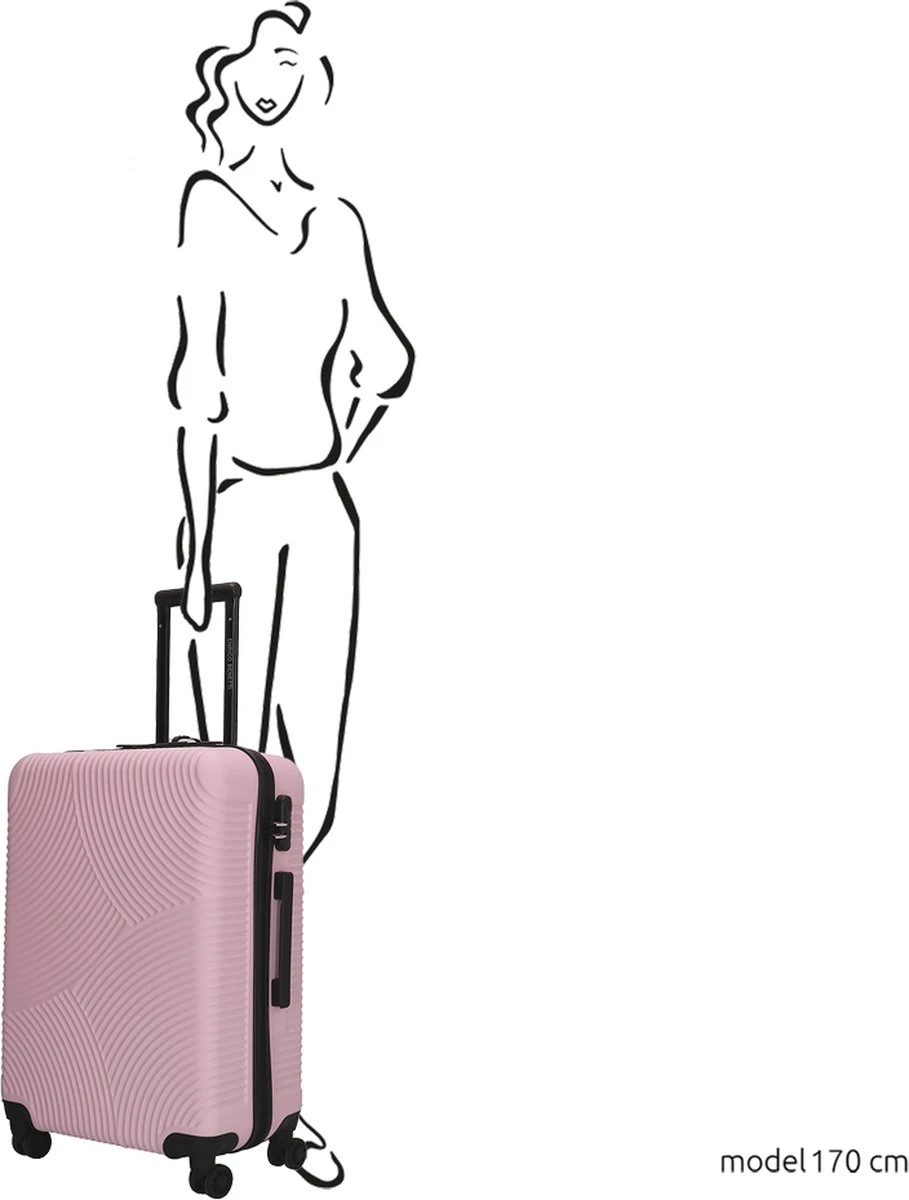 Enrico Benetti Koffer / Trolley / Reiskoffer - 65 X 41 X 25 Cm - 68 Liter - ABS - Maat M - Louisville - Roze 2 Enrico Benetti Koffer / Trolley / Reiskoffer - 65 X 41 X 25 Cm - 68 Liter - ABS - Maat M - Louisville - Roze - Afbeelding 2