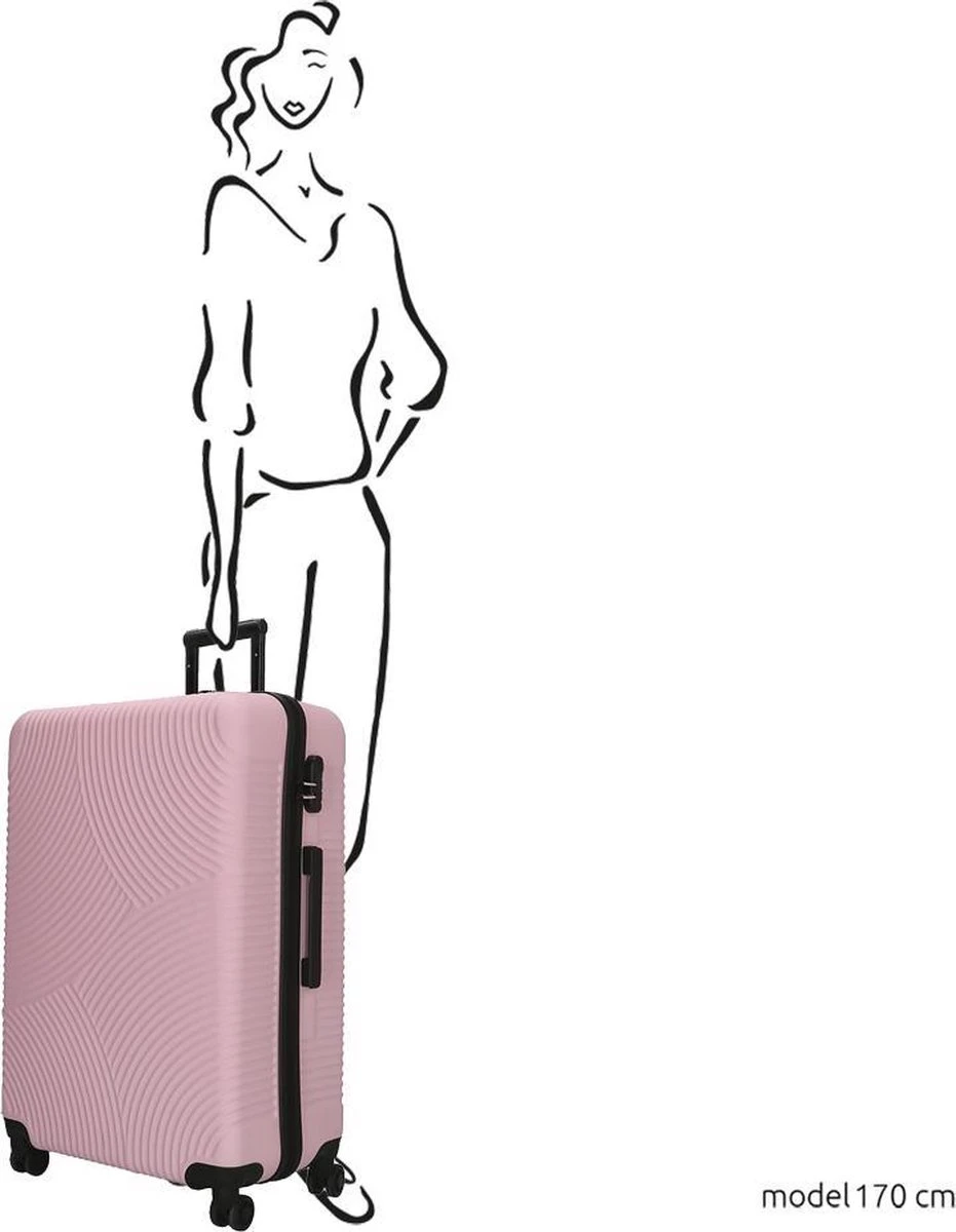 Enrico Benetti Koffer / Trolley / Reiskoffer - 75 X 46 X 25 Cm - 93 Liter - ABS - Maat L - Louisville - Roze 2 Enrico Benetti Koffer / Trolley / Reiskoffer - 75 X 46 X 25 Cm - 93 Liter - ABS - Maat L - Louisville - Roze - Afbeelding 2
