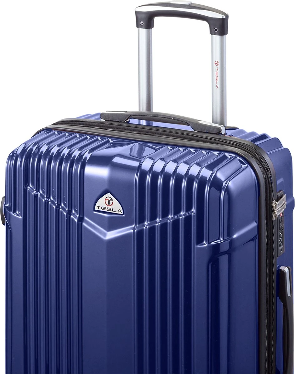 Tesla PC - Reiskoffer - 65 Cm - 4 Wielen - Blauw 4 Tesla PC - Reiskoffer - 65 Cm - 4 Wielen - Blauw - Afbeelding 4