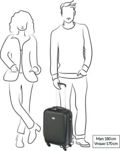 Princess Traveller Sydney - Handbagagekoffer - Laptop Vak - Zwart - S - 55cm -Kofferland Goedkope Winkel 956x1200