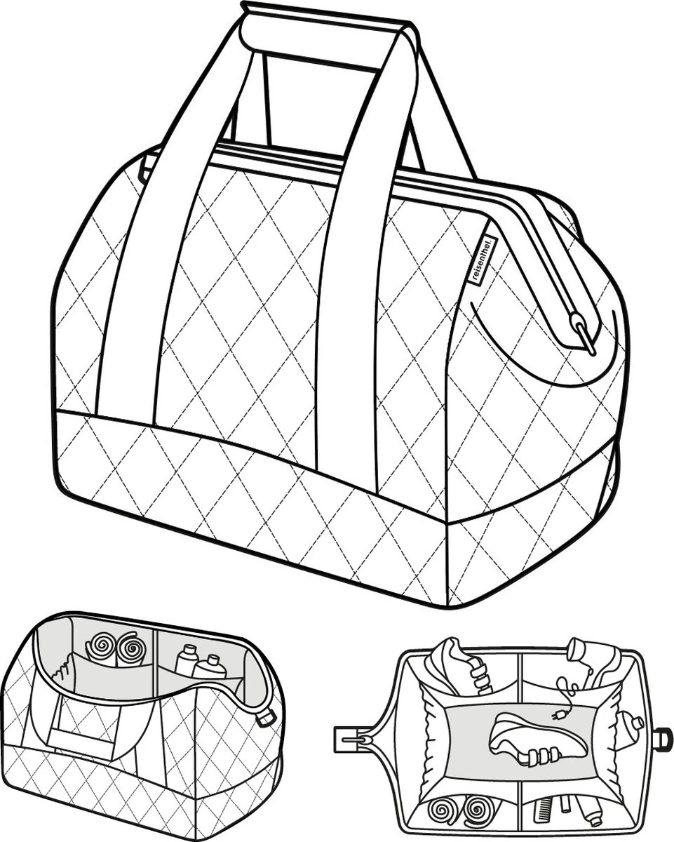 Reisenthel Allrounder L Reistas Sporttas - 30L - Rhombus Midnight Gold Blauw 10 Reisenthel Allrounder L Reistas Sporttas - 30L - Rhombus Midnight Gold Blauw - Afbeelding 10