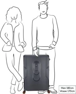 Decent Koffer / Trolley / Reiskoffer - 77 X 54.5 X 31.5 Cm - 116 Liter - Polypropyleen - Maat XL - On-Tour - Grijs -Kofferland Goedkope Winkel 973x1200 1