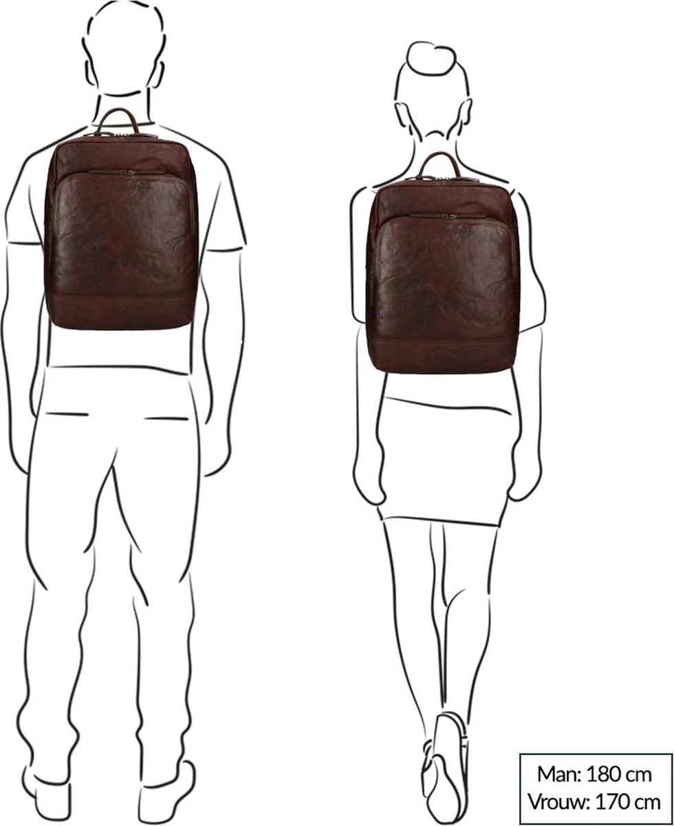 Chesterfield - 15,4 Inch Laptop Rugzak - Mack - Cognac 12 Chesterfield - 15,4 Inch Laptop Rugzak - Mack - Cognac - Afbeelding 12