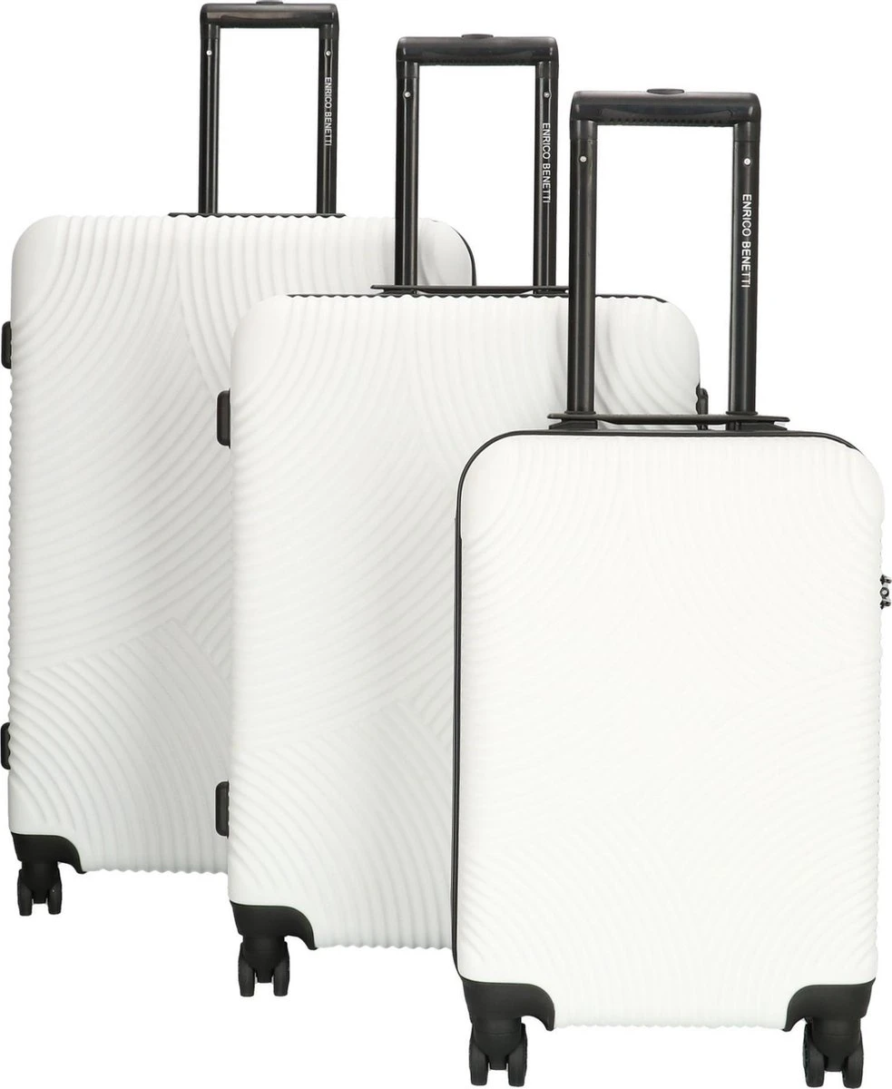 Enrico Benetti Louisville 39040 Driedelige Kofferset Hardcase ABS - Wit 1 Enrico Benetti Louisville 39040 Driedelige Kofferset Hardcase ABS - Wit