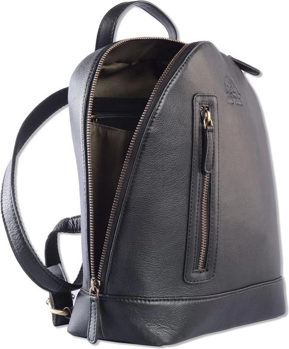 WILD WOODS Leren Dames Rugtas M - Casual Rugzak - Nappa Leer - Zwart 2 WILD WOODS Leren Dames Rugtas M - Casual Rugzak - Nappa Leer - Zwart - Afbeelding 2