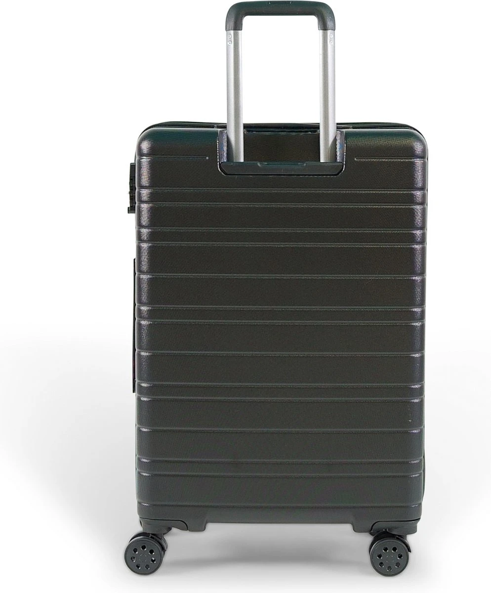 ©TROLLEYZ - Amsterdam No.9 - Reiskoffer 69cm Met TSA Slot - Dubbele Wielen - 360° Spinners - 100% ABS - Reiskoffer In Night Black 3 ©TROLLEYZ - Amsterdam No.9 - Reiskoffer 69cm Met TSA Slot - Dubbele Wielen - 360° Spinners - 100% ABS - Reiskoffer In Night Black - Afbeelding 3